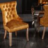 Komfortní sametová židle žlutá – Lunis IV
