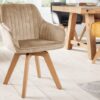 Designová sametová židle otočná buková – Lorius III