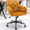 Moderní sametová kancelářská židle žlutá – Titis II