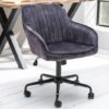 Moderní sametová kancelářská židle šedá – Foibe III