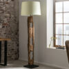Dřevěná stojací lampa bílá – Ellion