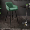 Moderní sametová barová židle zelená – Svan II
