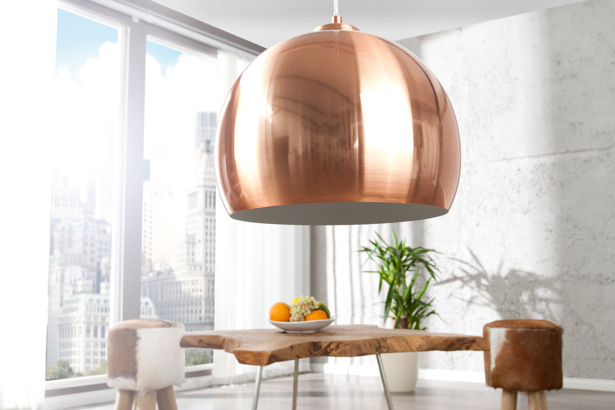 Black And Copper Dining Room Light