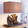 Designová dřevěná lampa hnědá – Cephei