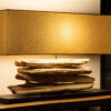 Designová dřevěná stolní lampa přírodní – Geminorum II